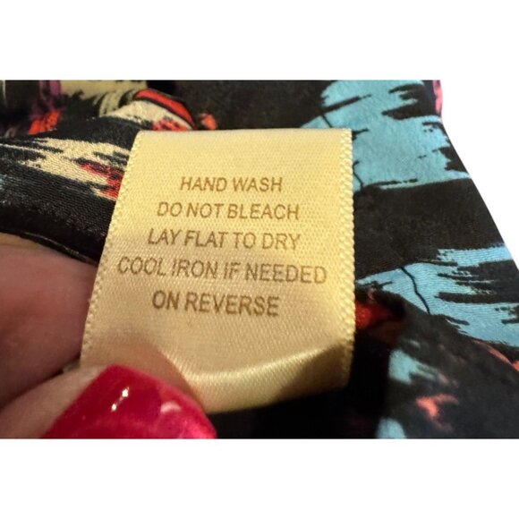 Be Bop Womens Sleeveless Black Multicolor Dress With Back Zipper & Tie Belt - Picture 10 of 10